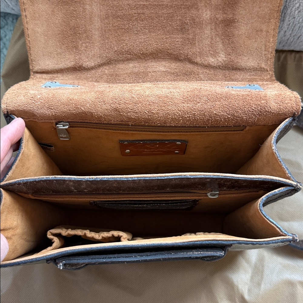 Patricia Nash Tooled Turquoise Stella Satchel Crossbody Purse - Picture 10 of 16